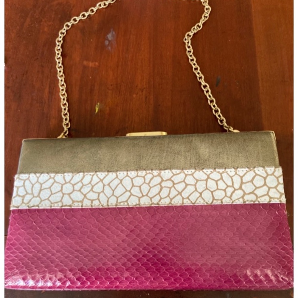 DVF Lizard Skin and Suede Clutch